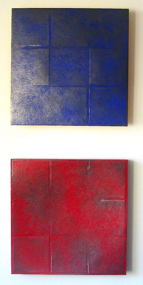 Kühle -- Hitze, 2003, je 49 x 49 x 6 cm
