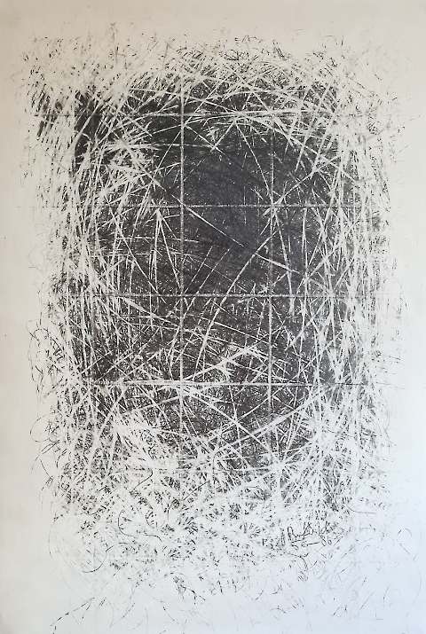 00 Ohne Titel, 1987, Graphit auf Papier,111 x 81 cm