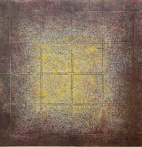 37 Ohne Titel, 1988, Graphit, Farbstift, Pastellkreide auf Papier, 72 x 72 cm