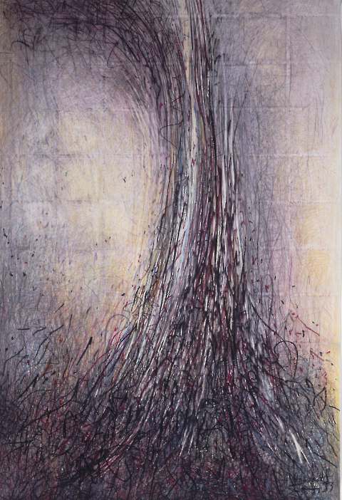 73 Ohne Titel, 1993, Graphit, Farbstift, Ölpastell auf Papier, 120 x 80 cm