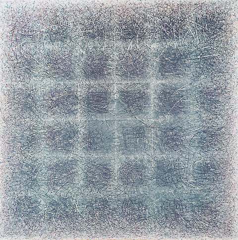 65 OhneTitel, 1994, Graphit, Farbstift  auf Papier, 70 x70 cm
